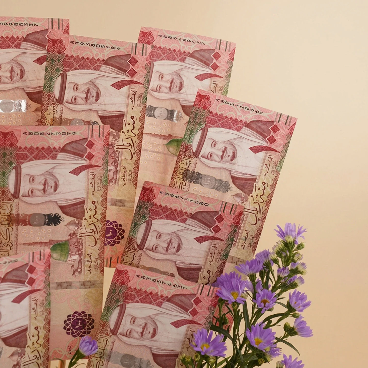 تنسيق ورد أستر مع 1200 ريال - Image 2