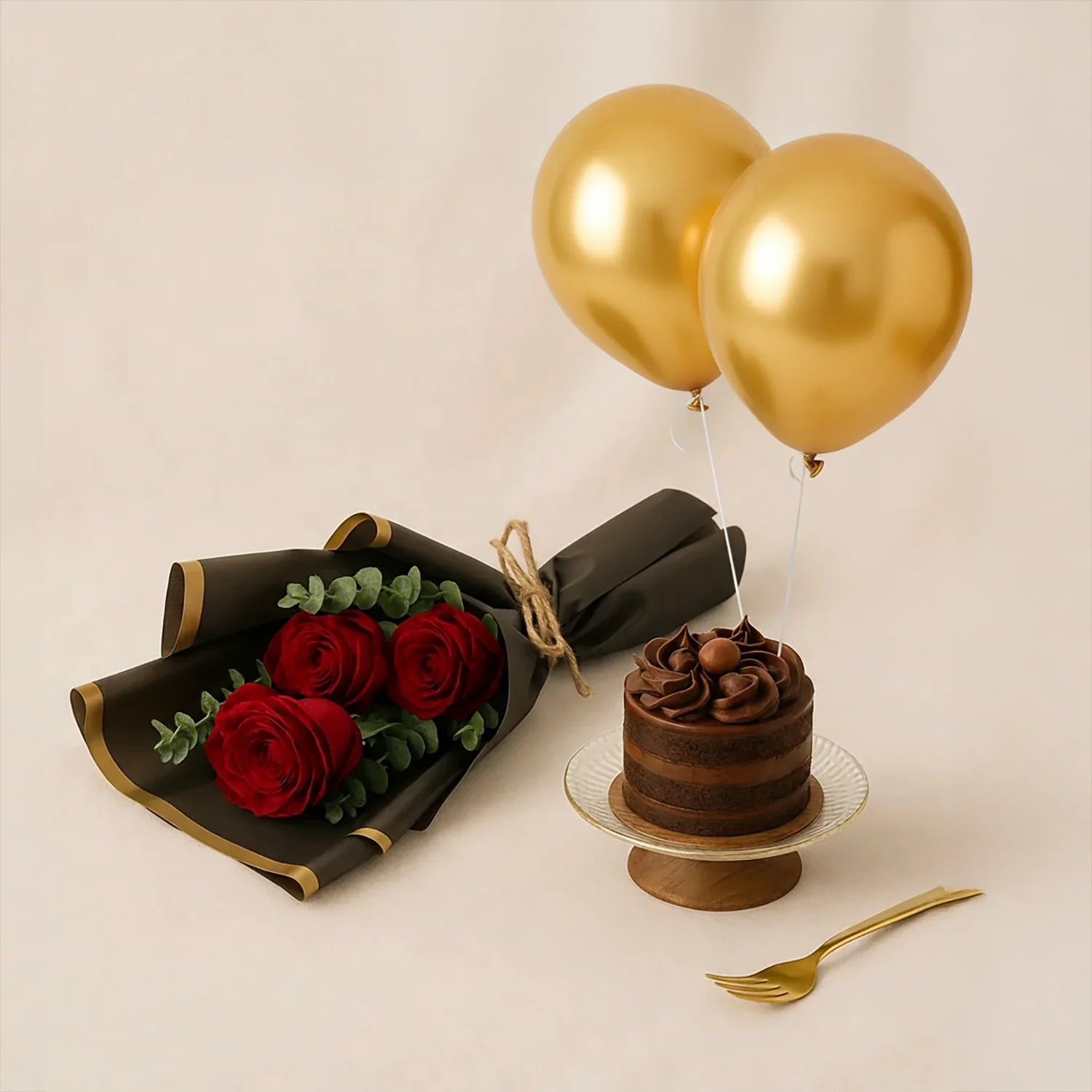 كومبو كيك وورد احمر راقي - Image 4