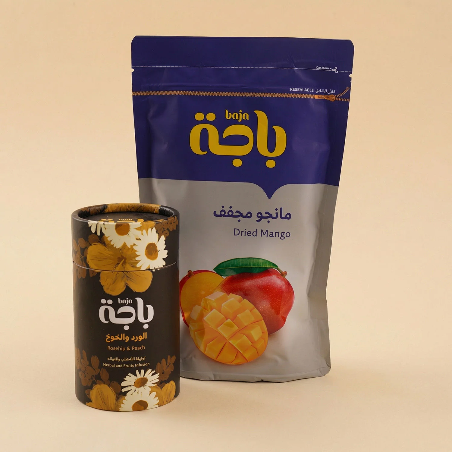 سلة ورد مع شاي الخوخ و مانجو مجفف - Image 3