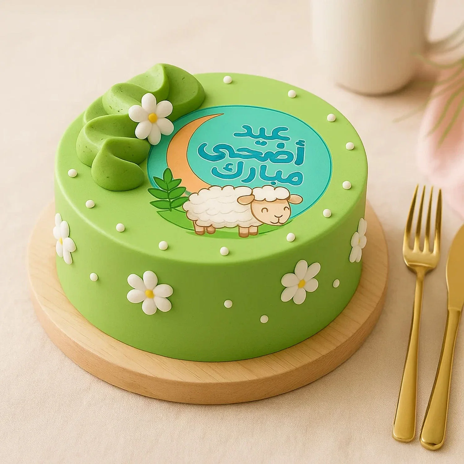 كيكة العيد تصميم خروف و هلال