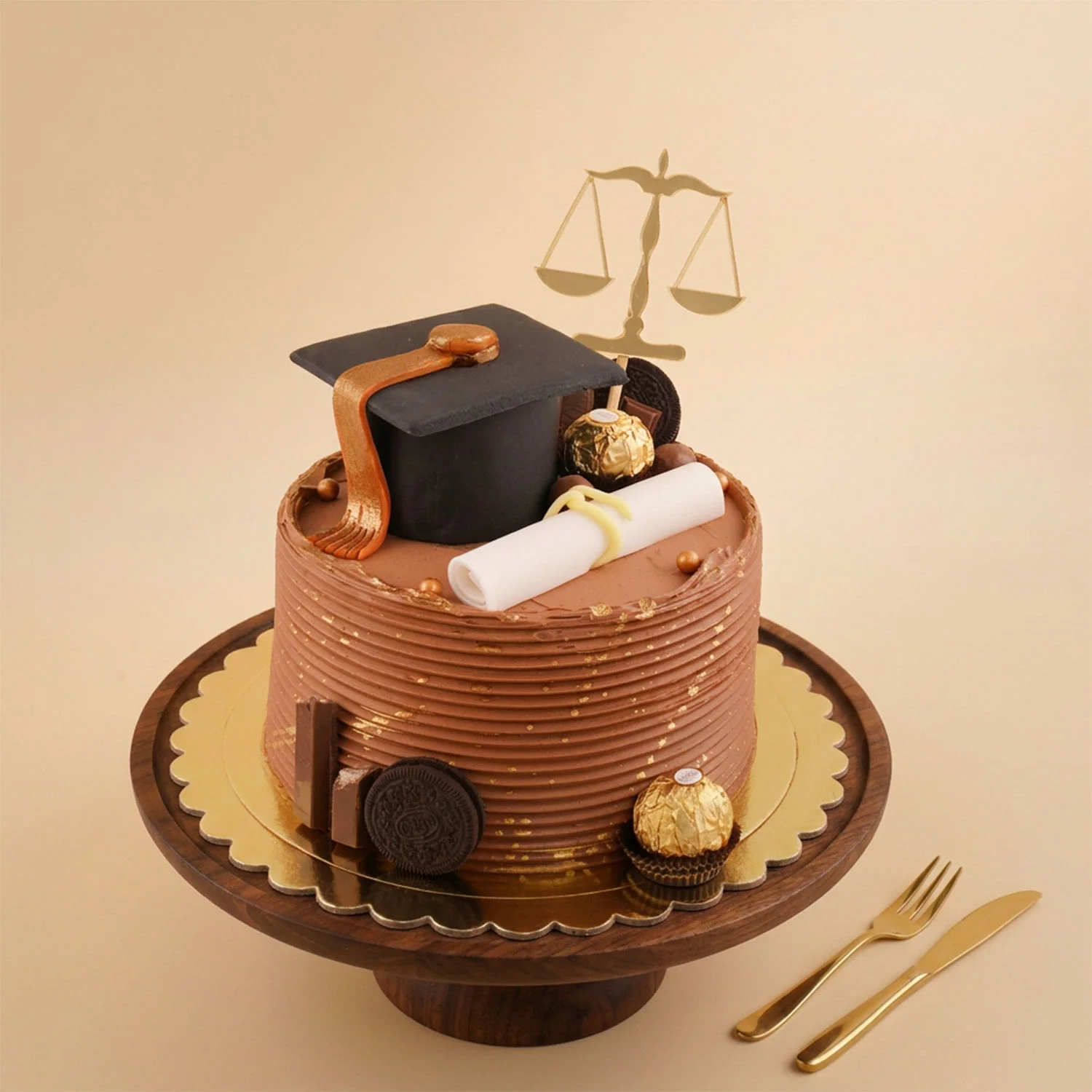 كيك شوكولاتة تخرج حقوق