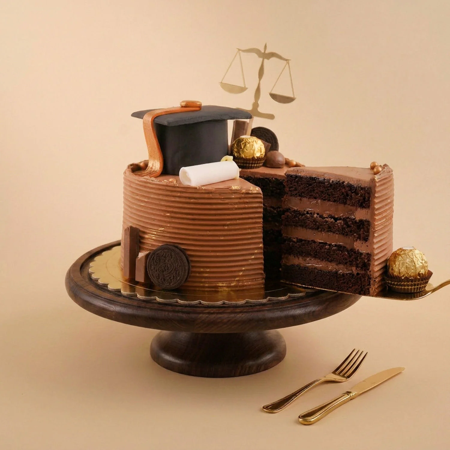 كيك شوكولاتة تخرج حقوق - Image 2