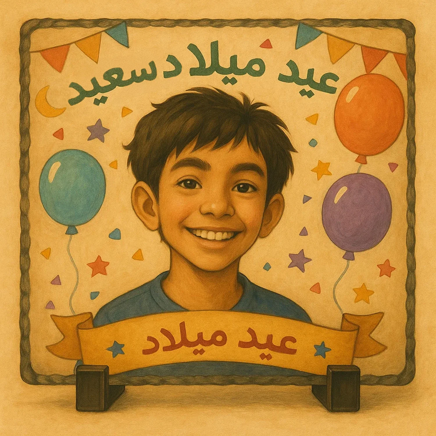 فريم عيد الميلاد صورة باسلوب غيبلي