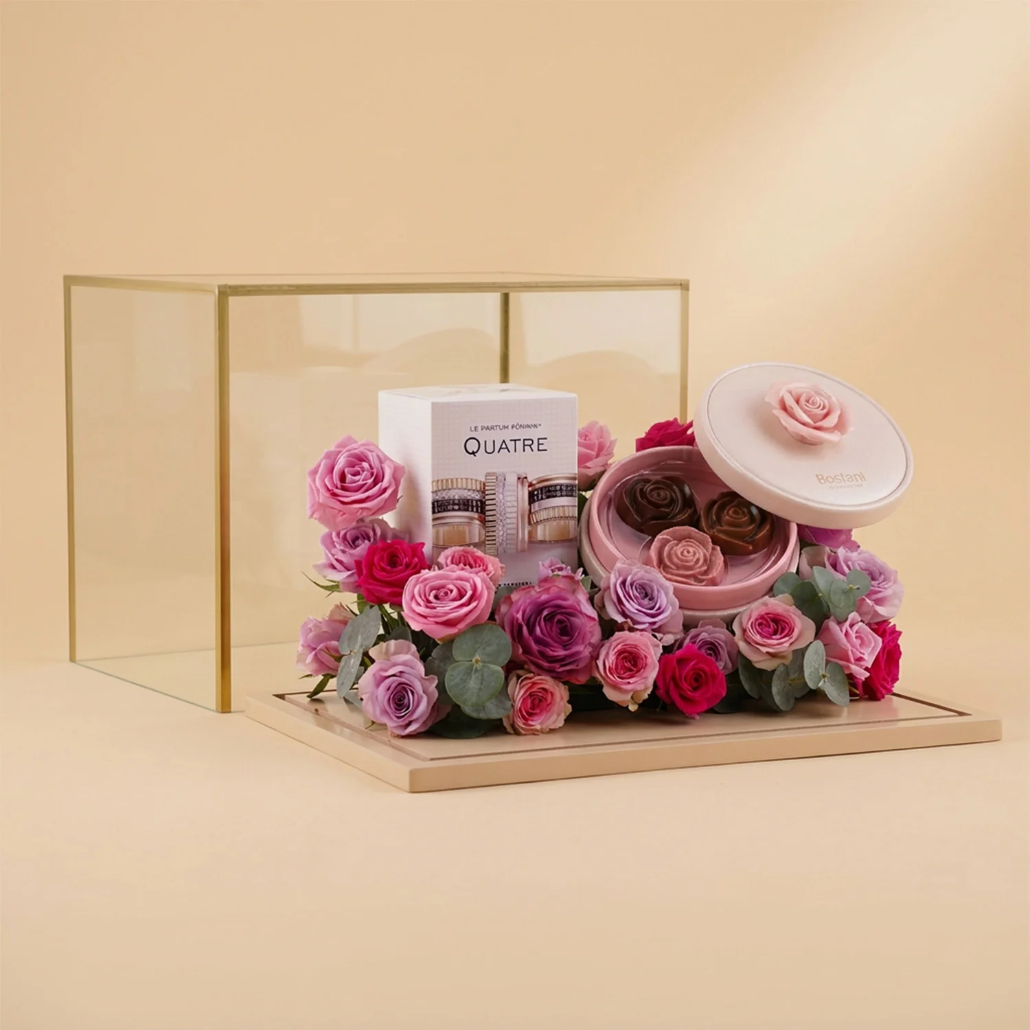 عطر كواتر نسائي مع شوكولاتة بستاني وتنسيق ورد - Image 2
