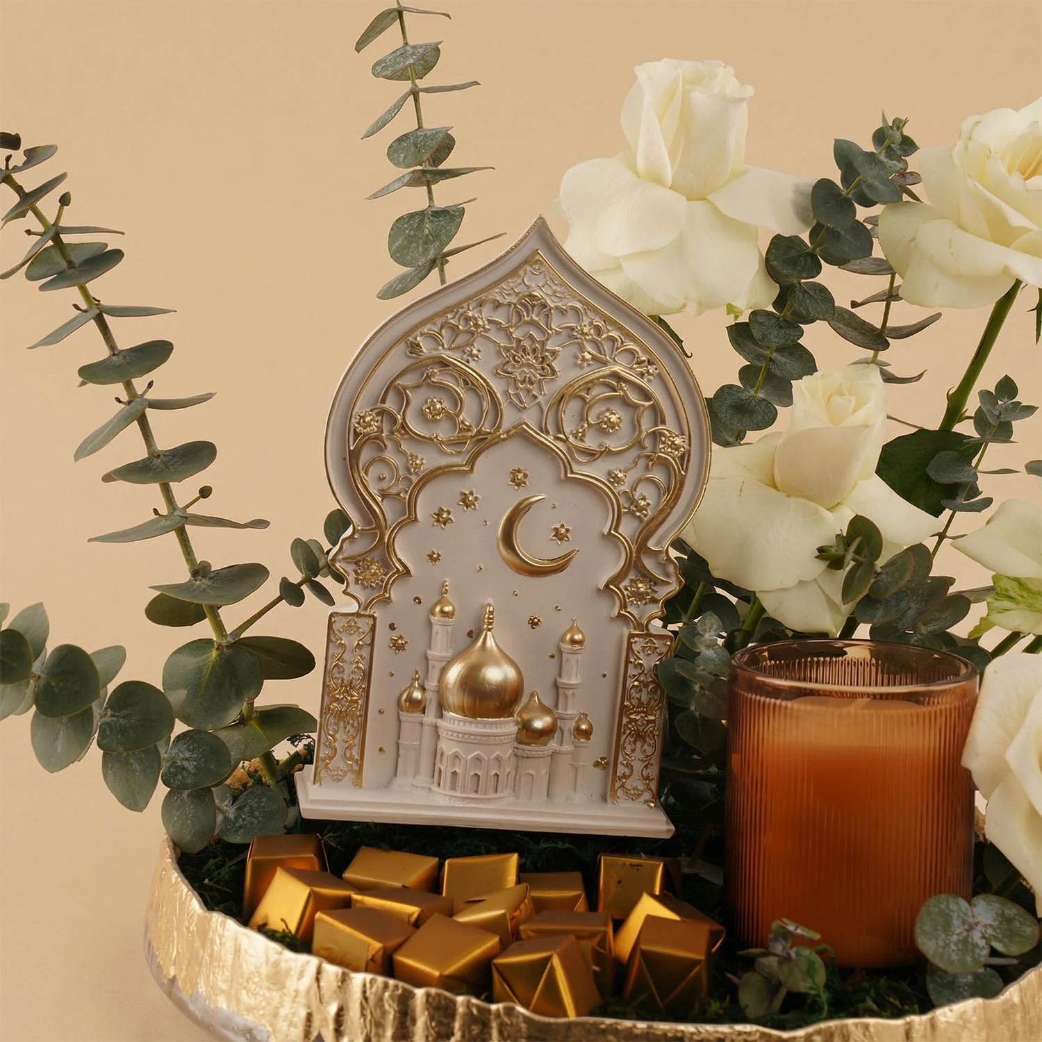 طبق ورد رمضان الذهبي مع شوكولاتة - Image 3