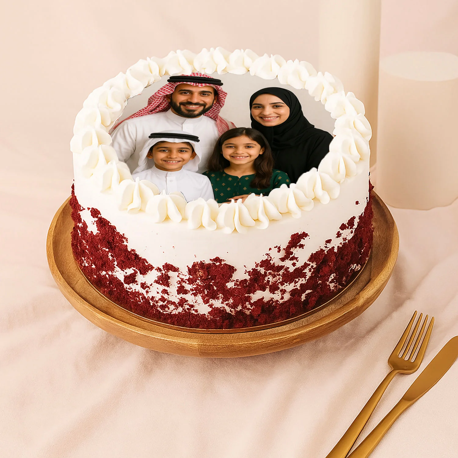 كيك ردفلفت فاخر مخصص بالصورة