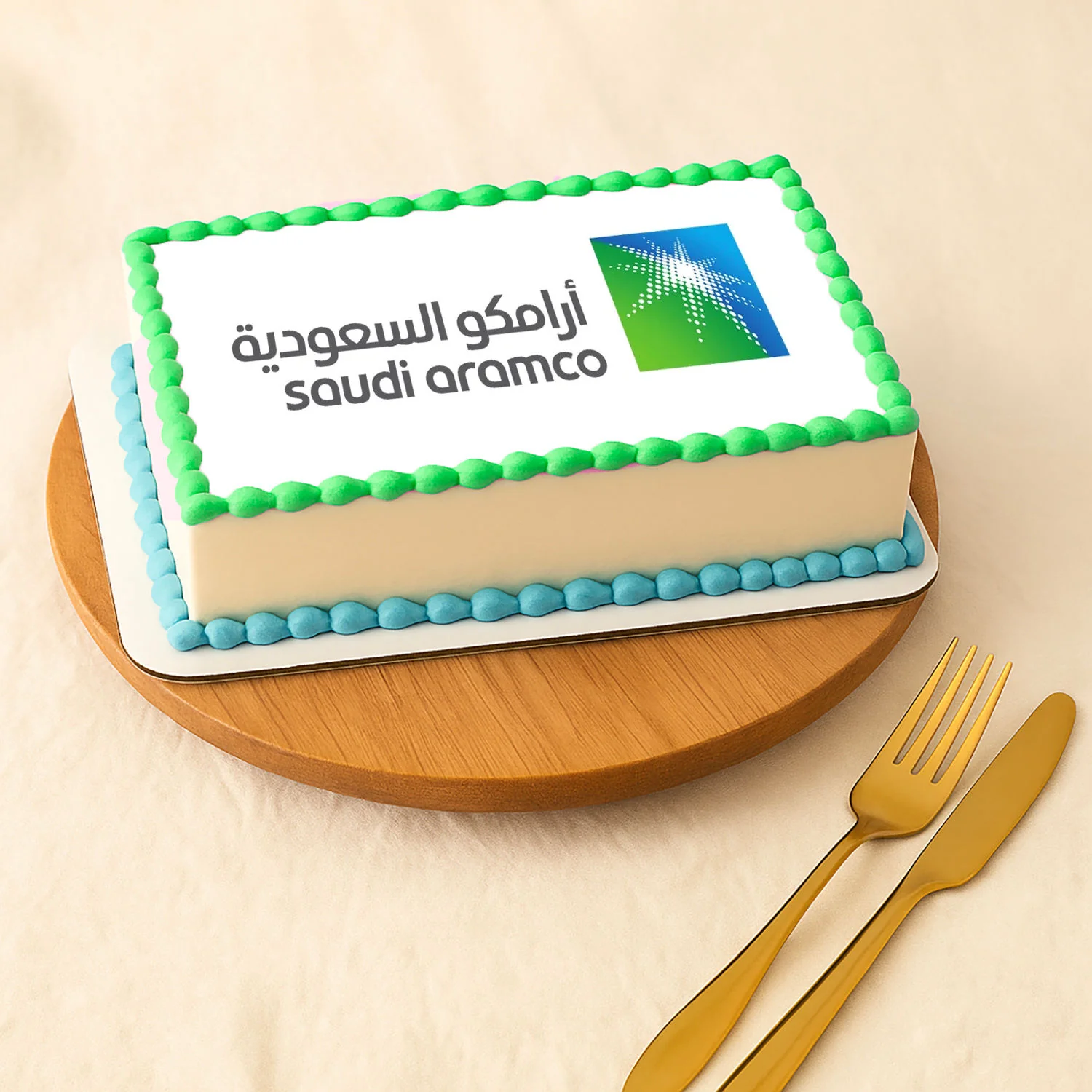 تصميم كيك شركات | كيكة شركة أرامكو السعودية